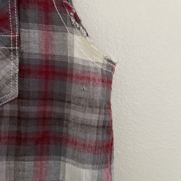 ALLSAINTS Women’s Raw Hem Braxton Plaid Shirt Dress Gilet, Punk Grunge Sleeze - Picture 6 of 14